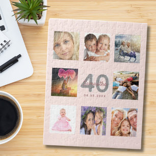 40. Geburtstag Foto Rose Gold Rosa Puzzle