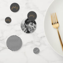 40. Geburtstag Foto Schwarz-weißes Gold Party