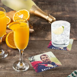 40. Geburtstag Foto Typ Männer Rechteckiger Pappuntersetzer<br><div class="desc">Vorlage für Ihr Foto. White Text Overlay: Hallo 40! Ein Untersetzer für ein 40. Party für ihn.</div>