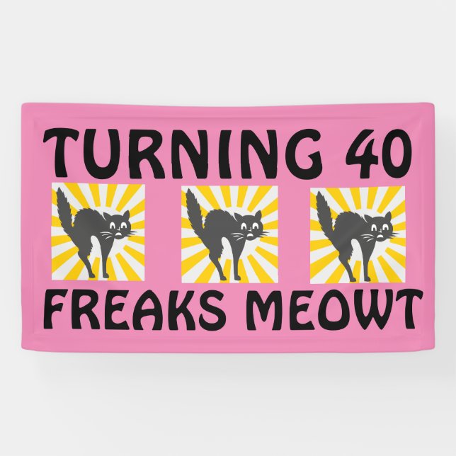 40. GEBURTSTAG FUNNY CAT BANNER (Horizontal)