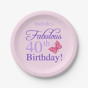 40. Geburtstag für Frauen Pappteller