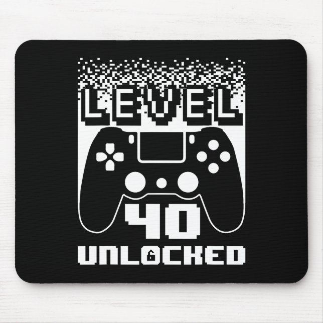 40. Geburtstag für Männer Stufe 40 Unverriegelter  Mousepad (Vorne)