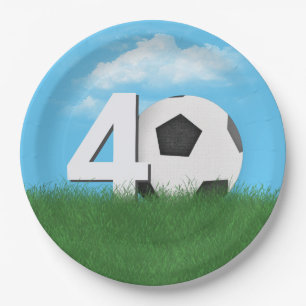 40. Geburtstag Fußball-Ball im Grünen Pappteller