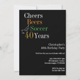 40. Geburtstag Fußball Cheers Beers Party Einladung