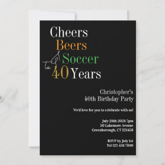 40. Geburtstag Fußball Cheers Beers Party Einladung