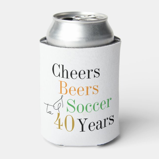 40. Geburtstag Fußball Cheers Biere Minimales Part Dosenkühler (Kanne Vorderseite)