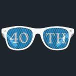 40. Geburtstag Gastgeschenk Cool Blue White Partybrille<br><div class="desc">40. Geburtstag Party-Schattierungen für einen phantastischen vierzigsten Tag oder Jubiläum Bash. Cool blaue Gastgeschenk-Brille mit niedlichem,  weißem Text. Festliche Sonnenbrille für jemanden,  der 40 Jahre alt wird. Feiern Sie mit vierzig!</div>