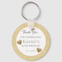40. Geburtstag Gastgeschenke Gold Hearts Schlüssel