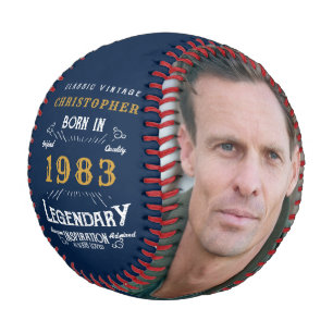 40. Geburtstag Geboren 1983 Monogram Foto Legend B Baseball