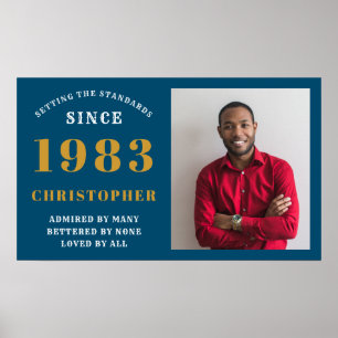 40. Geburtstag Geboren 1983 Name Blue Gold Foto hi Poster