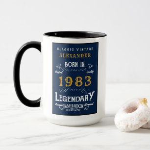 40. Geburtstag Geboren 1983 Vintage Legende Blau G Tasse