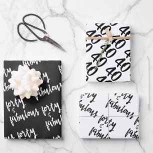40. Geburtstag Geschenkpapier Set