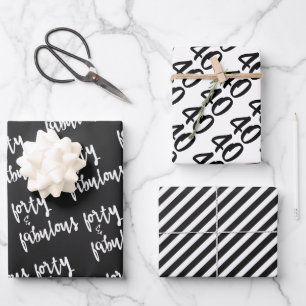 40. Geburtstag Geschenkpapier Set