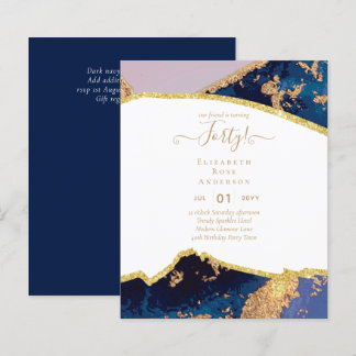 40. Geburtstag Glitzer Agate Girly Design