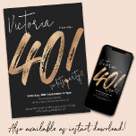 40. Geburtstag Gold Black Sassy Moderne Minimalist Einladung<br><div class="desc">40. Geburtstag Gold Schwarz Sassy Moderne Minimalistische Einladung. Lassen Sie Ihren Meilenstein mit einer Touch aus weichem Flair mit unserem Einladungs-Design höher schlagen. Dieses zeitgenössische Meisterwerk verbindet mühelos elegante Gold- und Schwarz-Akzente und schafft eine Einladung, die Eleganz und Stil ausstrahlt. Dieses minimalistische Design verleiht Ihrer Feier eine spielerische Drehung und...</div>