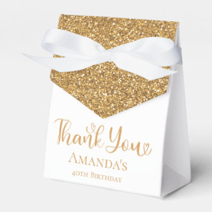 40. Geburtstag Gold Glitter Danke Geschenkschachtel