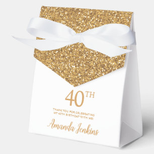 40. Geburtstag Gold Glitter Danke Geschenkschachtel