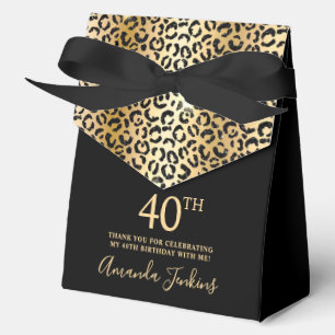 40. Geburtstag Gold Leopardendruck Danke Geschenkschachtel