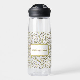 40. Geburtstag Gold & White Random Number Pattern Trinkflasche