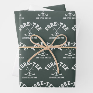 40. Geburtstag Golf 40. Geburtstagsgeschenk Golfen Geschenkpapier Set