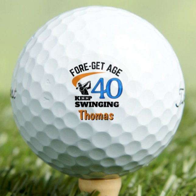 40. Geburtstag Golf Balls 40 Jahre Sonnengeschenk  Golfball (Von Creator hochgeladen)