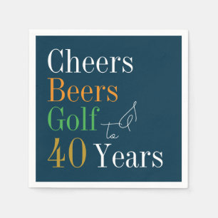 40. Geburtstag Golf Cheers Beers Green Serviette