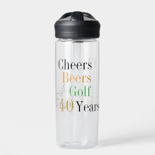 40. Geburtstag Golf Cheers Biere Minimal Trinkflasche