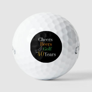40. Geburtstag Golf Cheers und Beers Schwarz und G Golfball