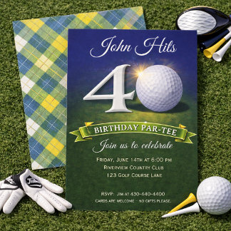 40. Geburtstag Golf Thema  Einladung