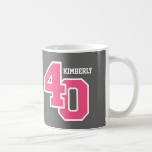 40. Geburtstag GRAUES und ROSA V01G Kaffeetasse