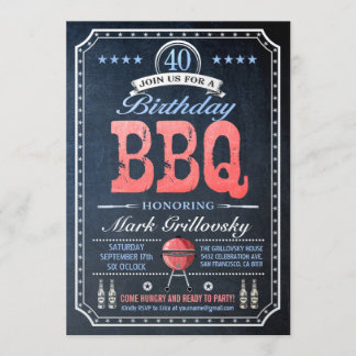 40. Geburtstag GRILLEN Einladungen| Kopfkarton Einladung