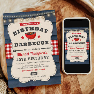 40. Geburtstag GRILLEN Summer Barbecue Party Einladung