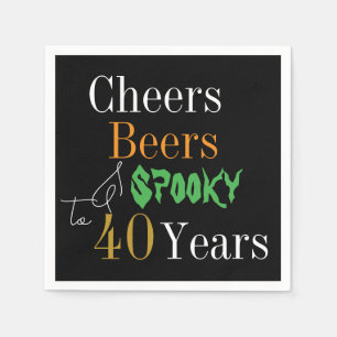 40. Geburtstag Halloween Cheers Biere Spooky Party Serviette