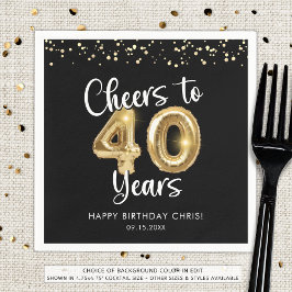 40. Geburtstag Heißt auf 40 Jahre Schwarzes Gold Serviette