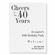 40. Geburtstag Heißt bis 40 Jahre Schwarz-weißes P