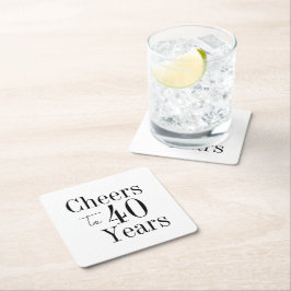 40. Geburtstag Heißt bis 40 Jahre Schwarz-weißes P Rechteckiger Pappuntersetzer