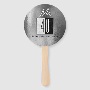 40. Geburtstag, Herr 40, Schwarz und Weiß Fächer