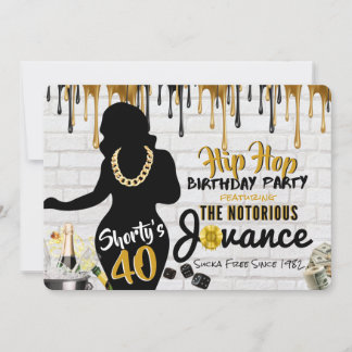 40. Geburtstag Hip-Hop-Foto Einladung