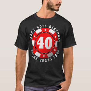 40. Geburtstag in Las Vegas 2020 Poker Chip Premiu T-Shirt
