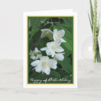 40. Geburtstag Jasmine Blume Eleganter Goldrahmen