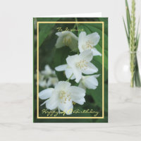 40. Geburtstag Jasmine Blume Eleganter Goldrahmen