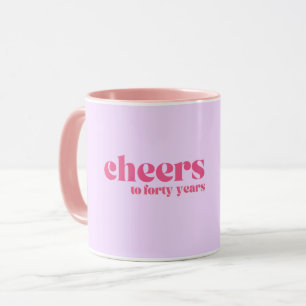 40. Geburtstag, "jubeln bis vierzig Jahre" lila Tasse
