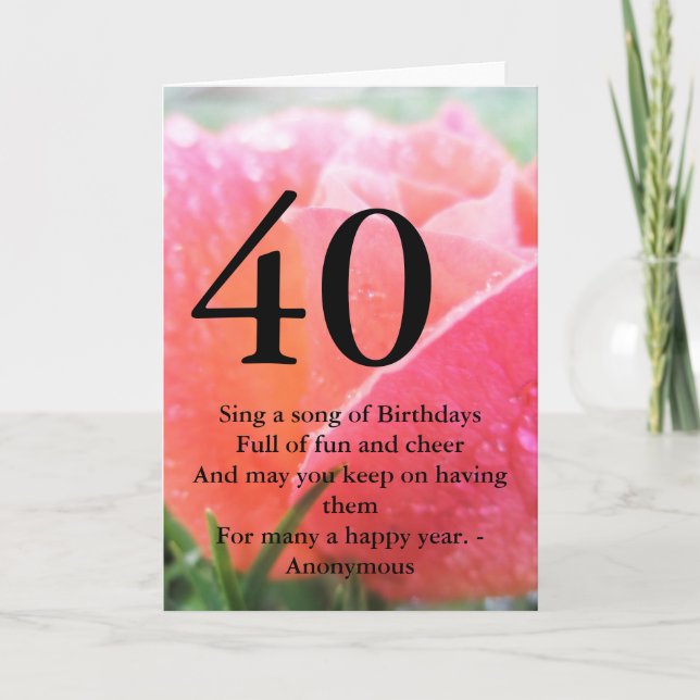 40. Geburtstag Karte (Vorderseite)