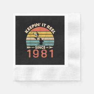 40. Geburtstag - Keepin It Reel seit 1981 Fischen Serviette