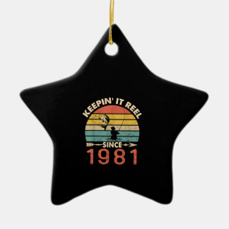 40. Geburtstag - Keepin It Reel Seit 1981 Retro Keramik Ornament