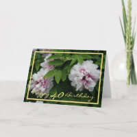 40. Geburtstag Kim Peonies Eleganter Goldener Rahm