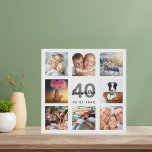 40. Geburtstag kundenspezifische Foto Collage Whit Künstlicher Leinwanddruck<br><div class="desc">Ein einzigartiges 40. Geburtstagsgeschenk oder Sake, das ihr Leben mit einer Collage von 8 deiner Fotos feiert. Fügen Sie Bilder von ihrer Familie, Freunden, Haustieren, Hobbys oder Traumreise Ziel. Personalisieren und fügen Sie einen Namen, Alter 40 und ein Datum. Graue und schwarze Buchstaben. Ein schick weißer Hintergrund. Diese Leinwand ist...</div>