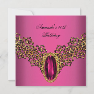 40. Geburtstag Lace Pink Gold Wild Jewel Einladung