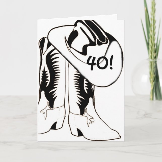 "40." GEBURTSTAG LAND WESTERN STYLE KARTE (Vorderseite)