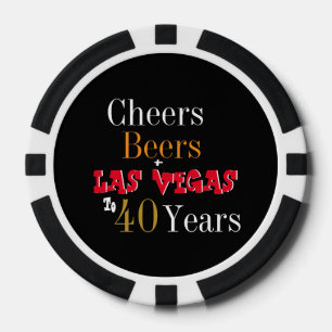 40. Geburtstag Las Vegas Cheers and Biere Party Pokerchips